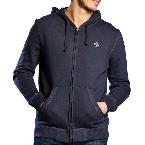 Sweat zippé marine Homme Schott Badge - Image 2